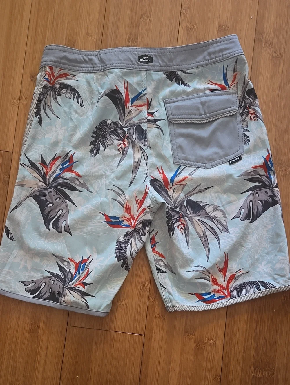 O'Neill Light Blue Tropical Floral Boardshorts - 27